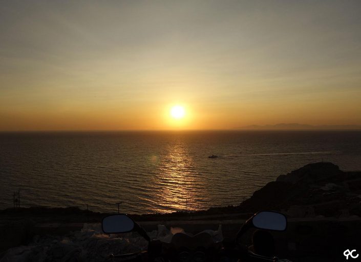 Coucher de soleil depuis la remontée de Katharos beach