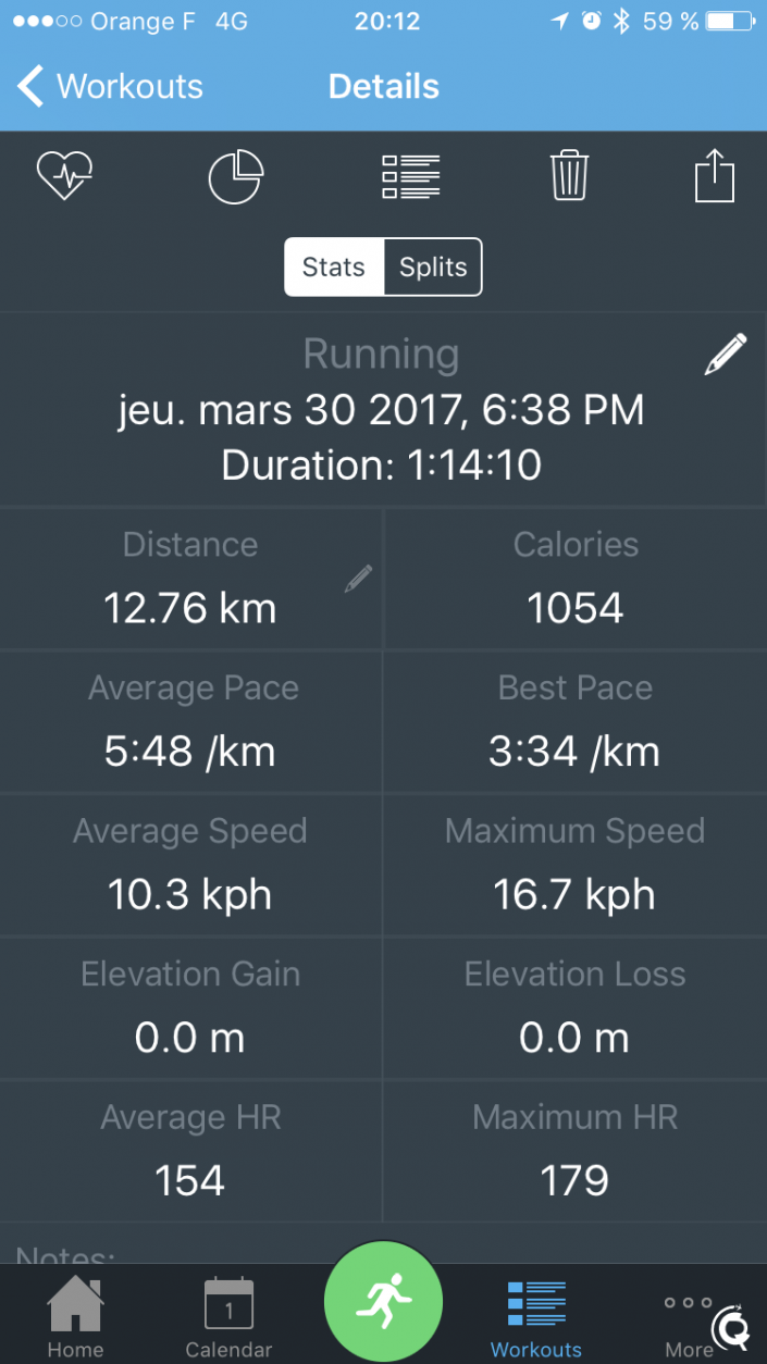12,76km avec MotiFIT Run