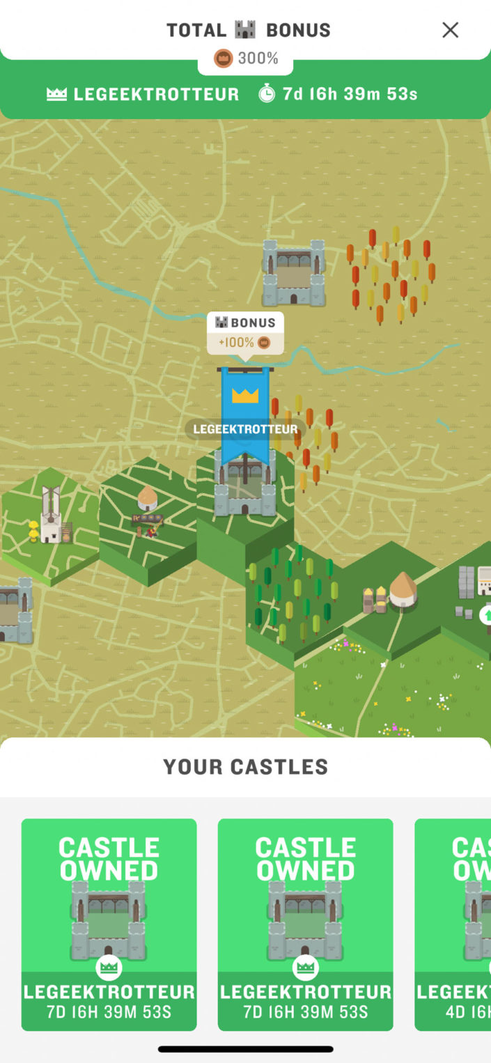Il est possible de capturer des châteaux (ce qui donne un bonus de pièces)