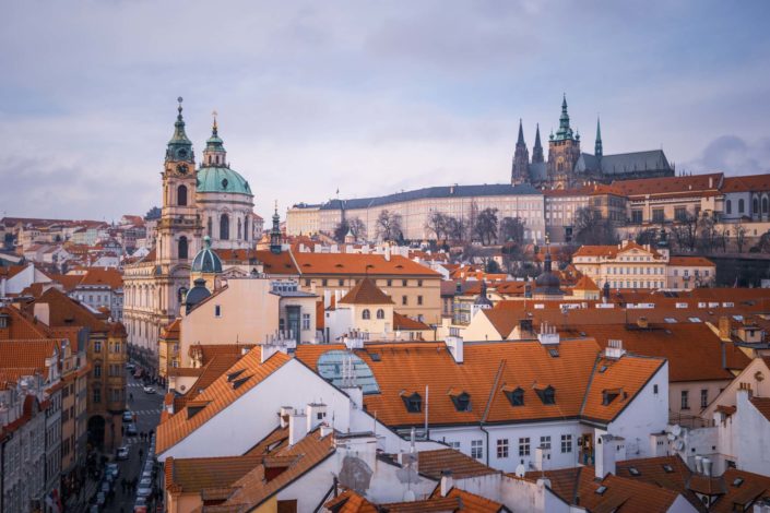 Vue sur le quartier Malá Strana à Prague