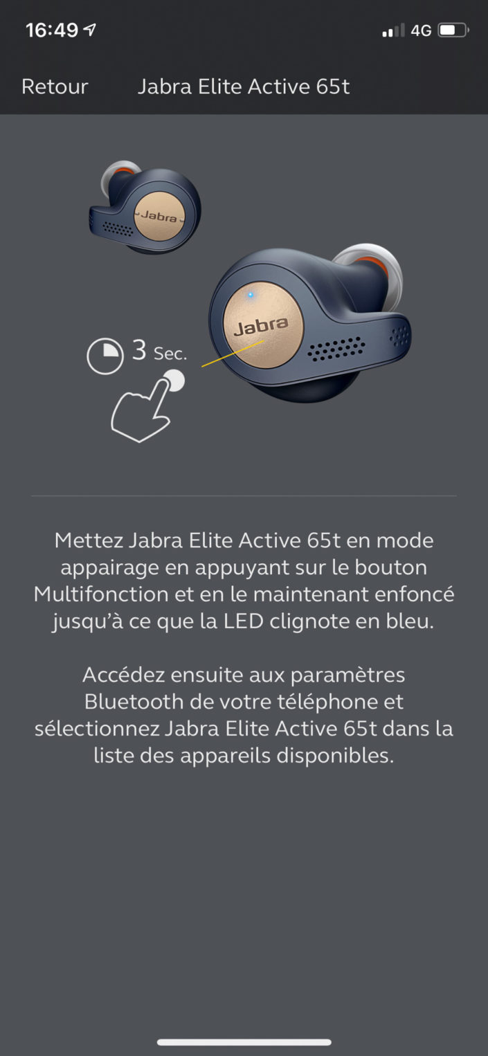 Application Jabra Sound+ - appairage