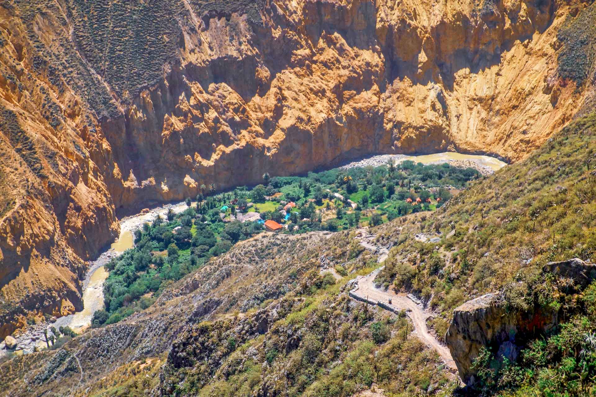 La descente vers l'oasis de Sangalle - Canyon de Colca