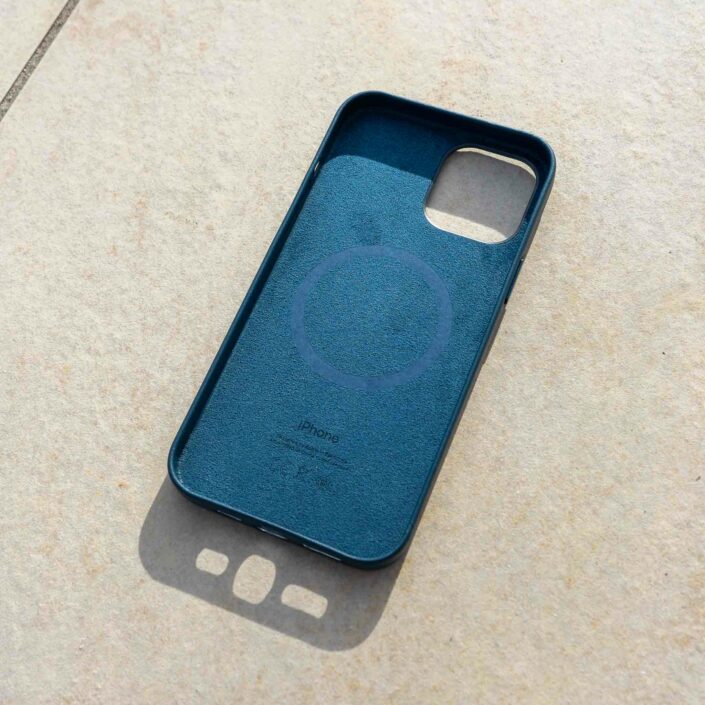 Coque Apple en cuir Bleu Baltique pour l'iPhone 12 Pro Max