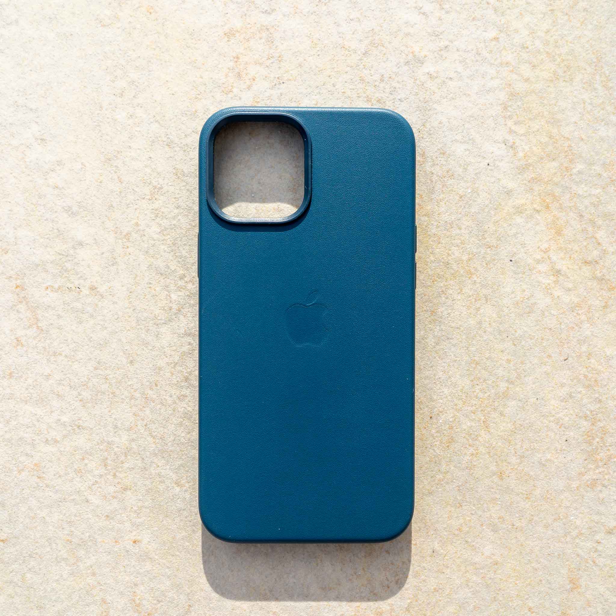 Coque Apple en cuir Bleu Baltique pour l'iPhone 12 Pro Max
