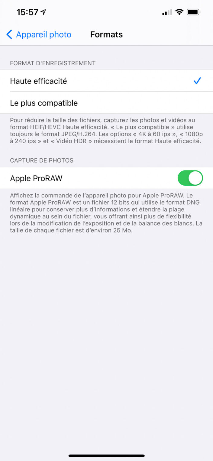 Apple ProRAW - iOS 14.3 beta