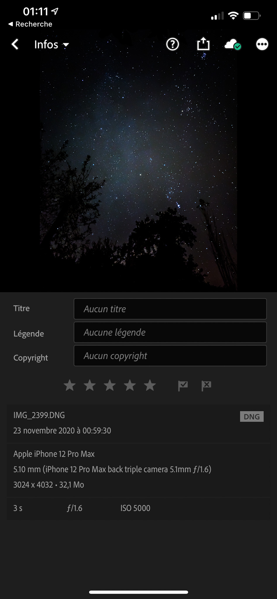 Réglage Apple ProRAW - Adobe Lightroom